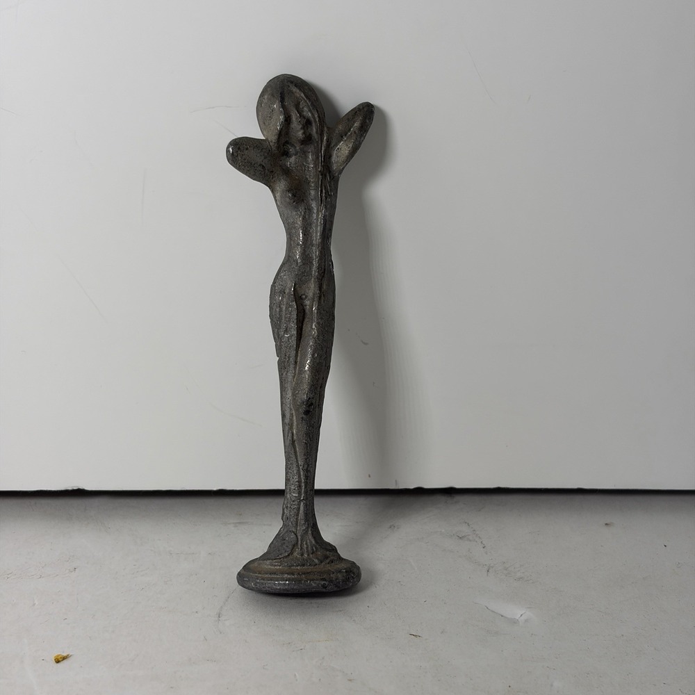 Vintage Art Deco Naked Lady Metal Figurine 4 Inches 'MW' Stamp